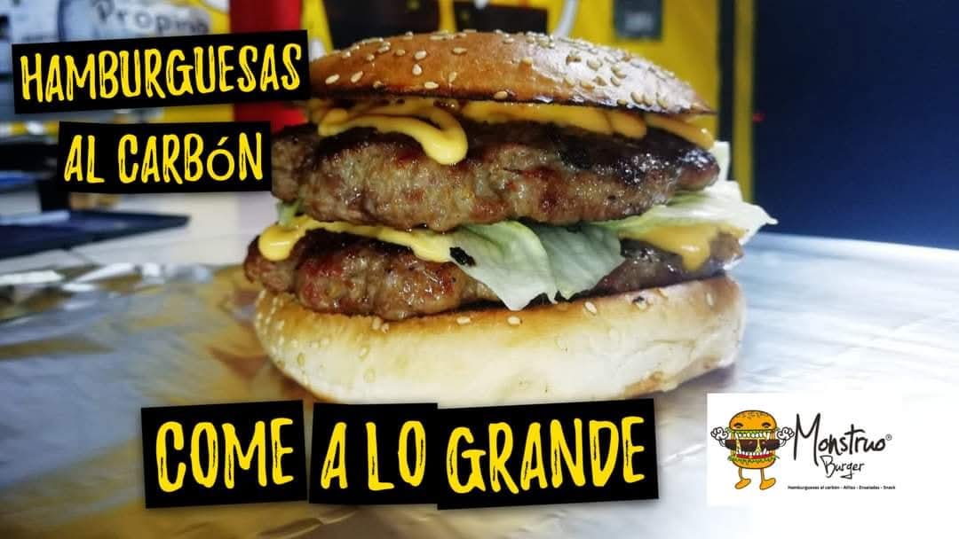 Monstruo Burger al carbón "flamingos"