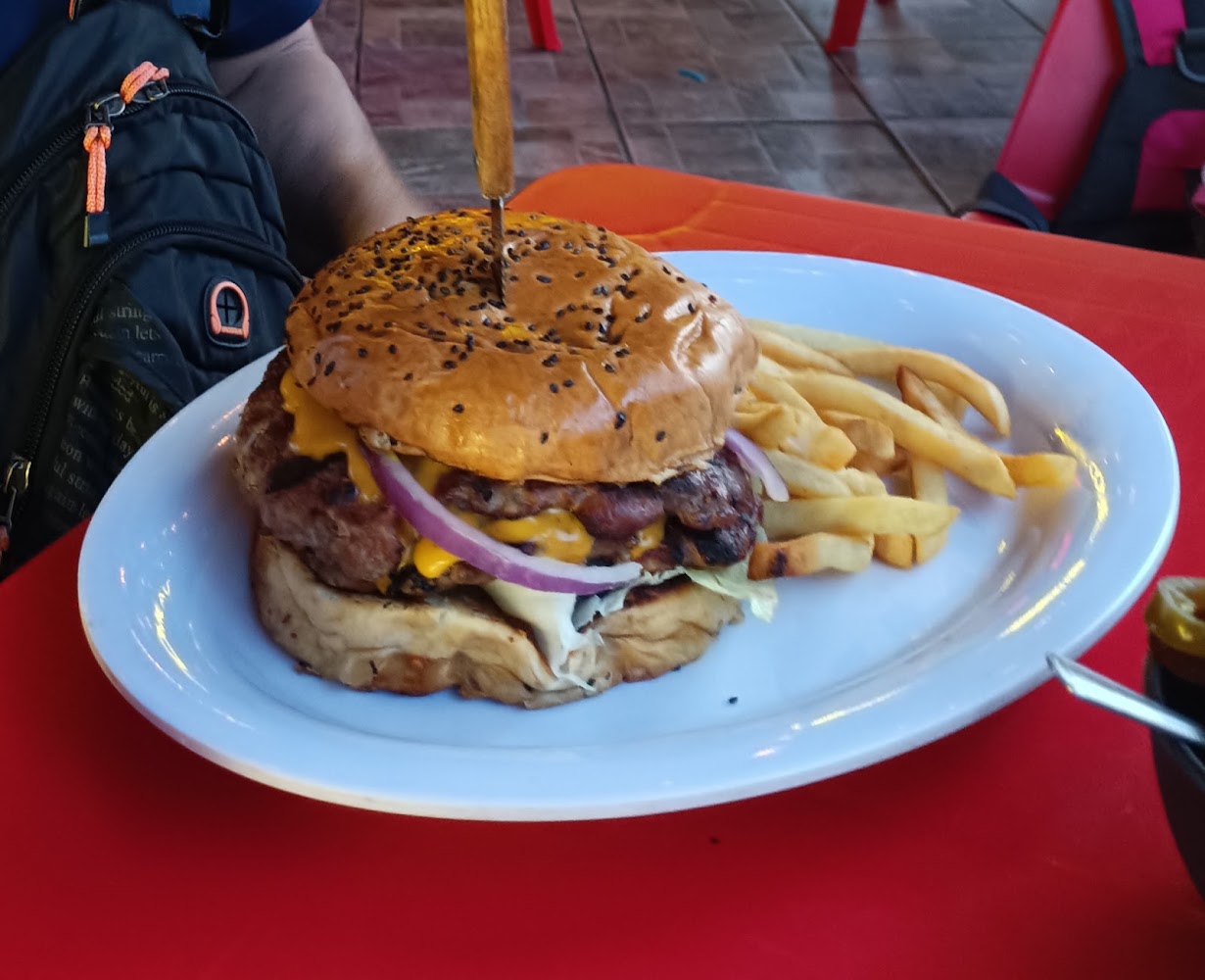 Monstruo Burger al carbón "flamingos"