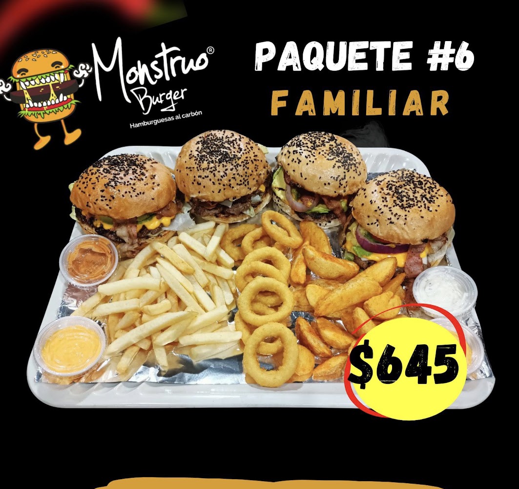 Monstruo Burger al carbón "flamingos"