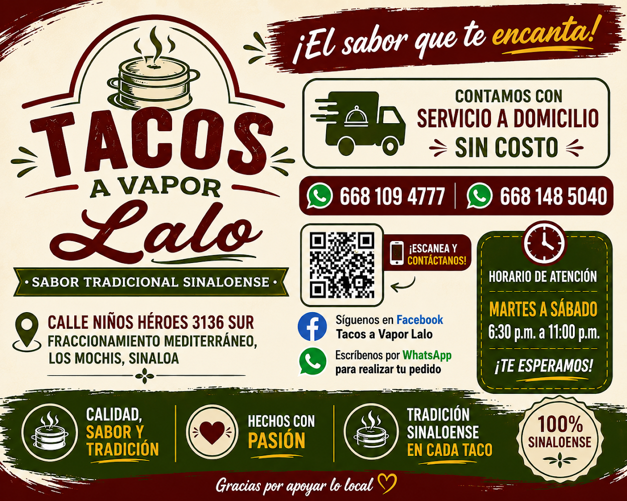 Tacos a vapor lalo
