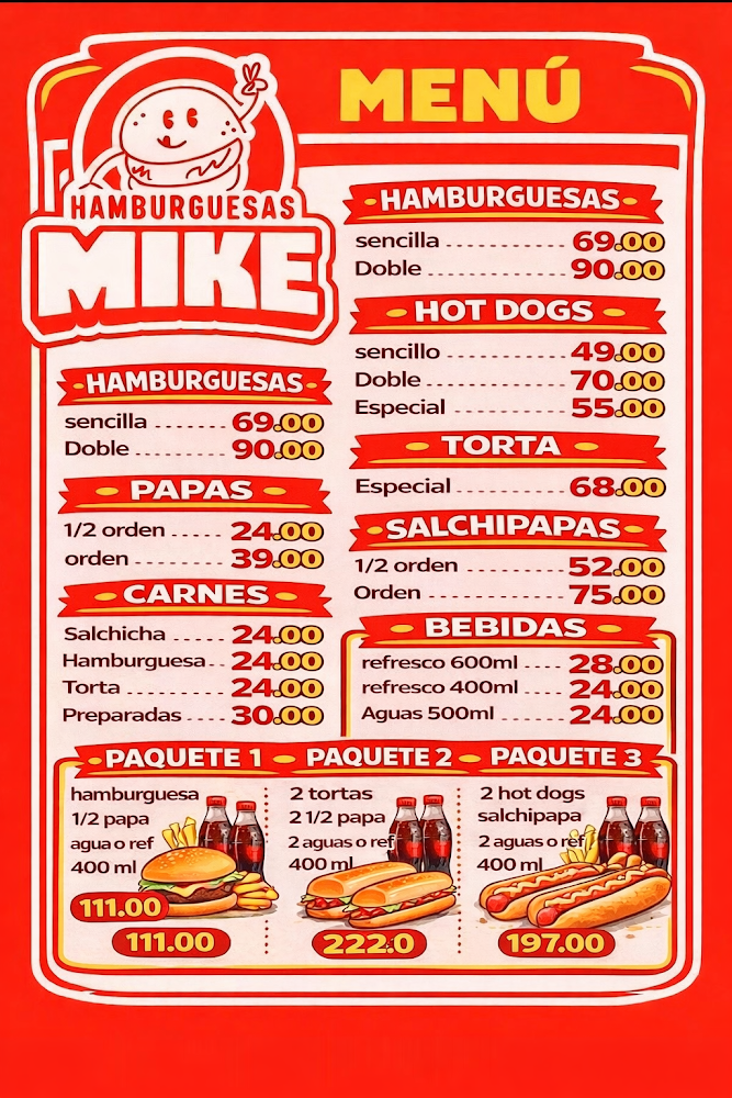 Hamburguesas mike suc zacatecas