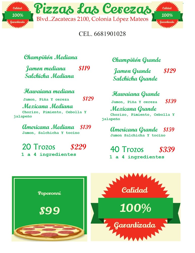 PIZZAS LAS CEREZAS 🍒 SUCURSAL ZACATECAS