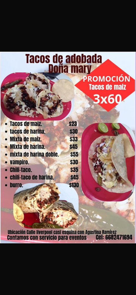 Tacos adobada "DOÑA MARY"