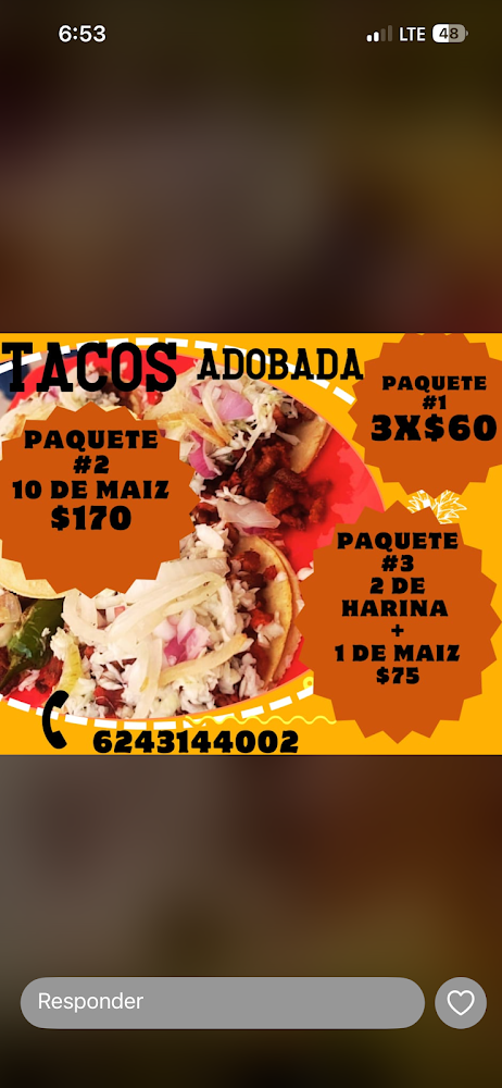 Tacos adobada "DOÑA MARY"