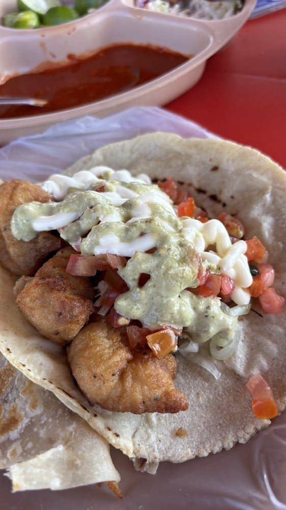 Tacos de camaron y pescado el pavo