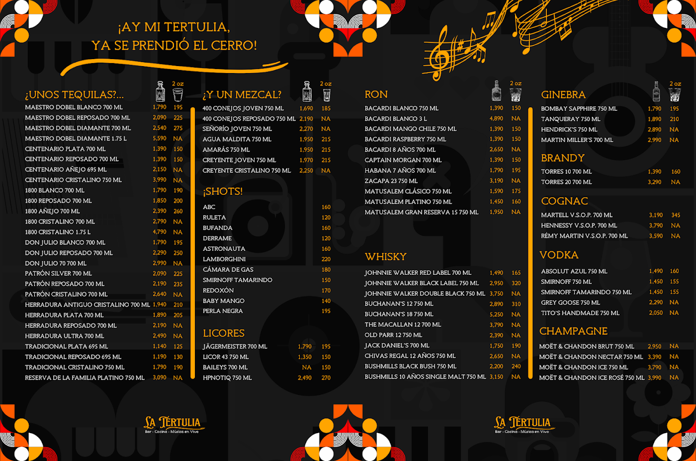 La Tertulia Bar · Cocina · Música en Vivo