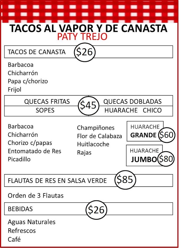 Tacos al Vapor y de Canasta Paty Trejo