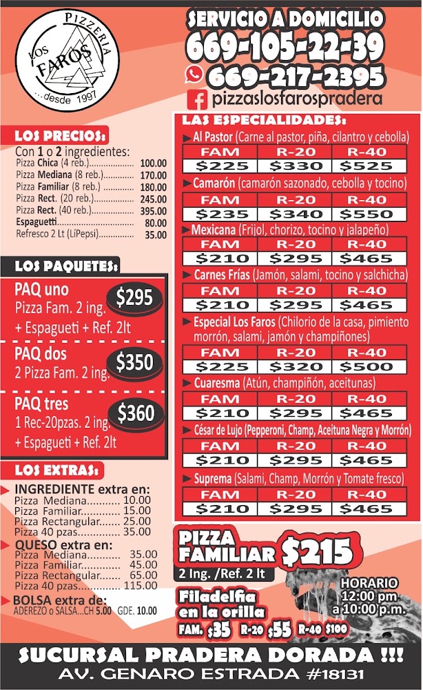 Pizzas Los Faros Pradera