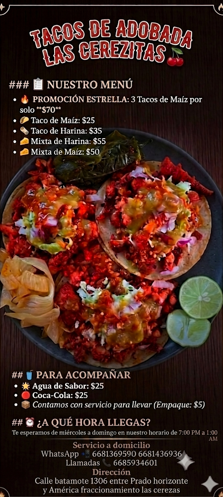 Tacos de Adobada Las Cerezitas