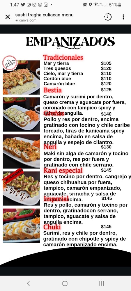 TRAGHA Culiacán · Sushi & Wings