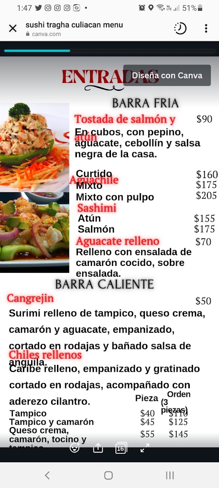 TRAGHA Culiacán · Sushi & Wings