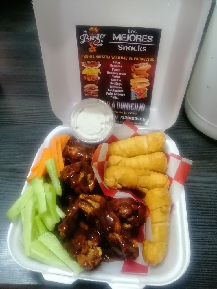 Mr. Burger & Wings (alitas, Hamburguesas, Hot Dogs, Boneles, Dedos de Queso, Papas, Salchipulpos, Lonches y Mas)