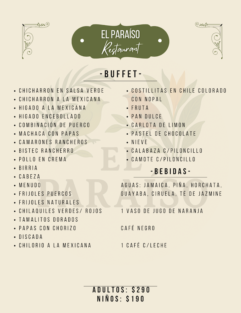 Restaurante El Paraíso Buffet