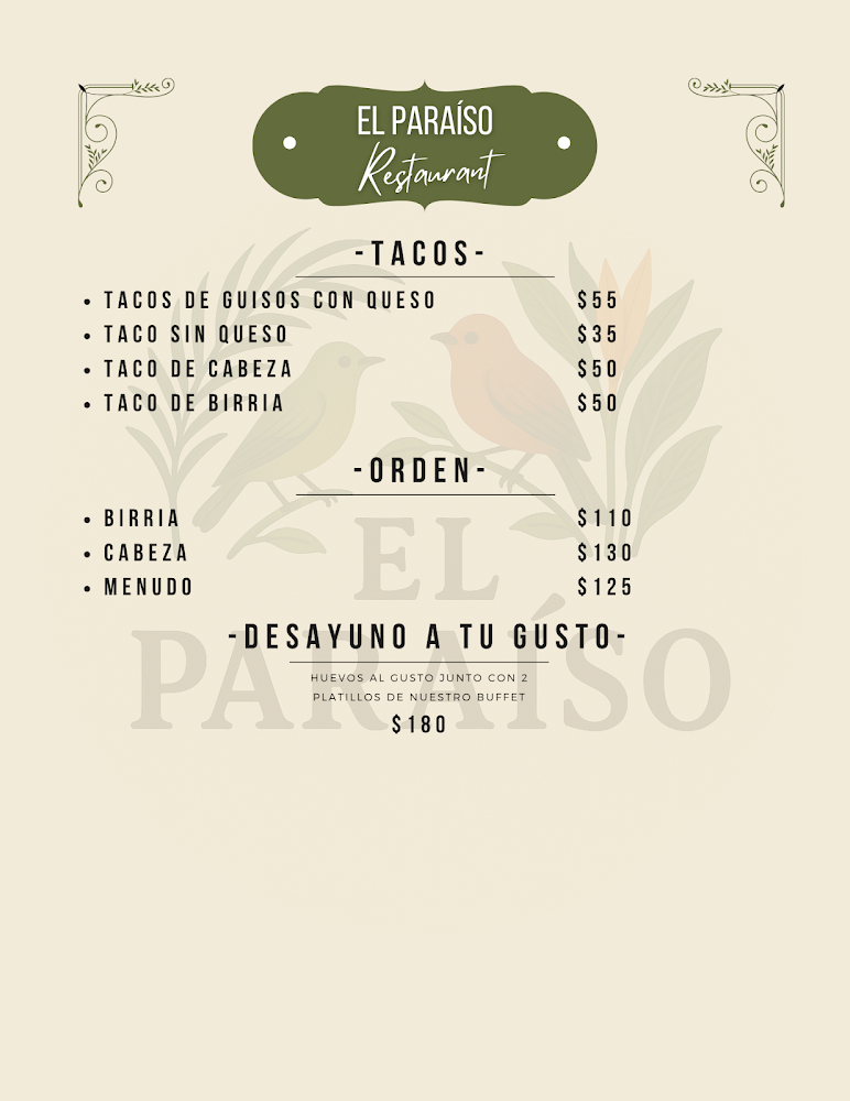 Restaurante El Paraíso Buffet