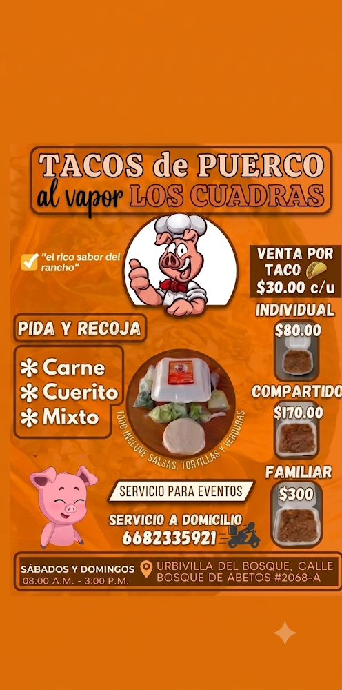 Tacos de Puerco los CUADRAS