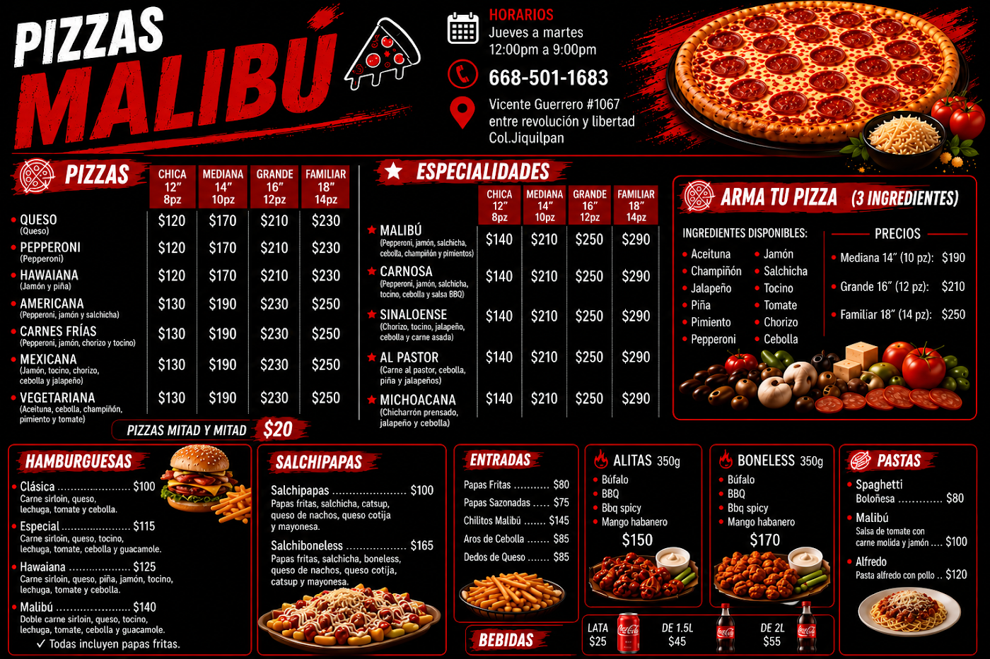 Pizzas Malibú