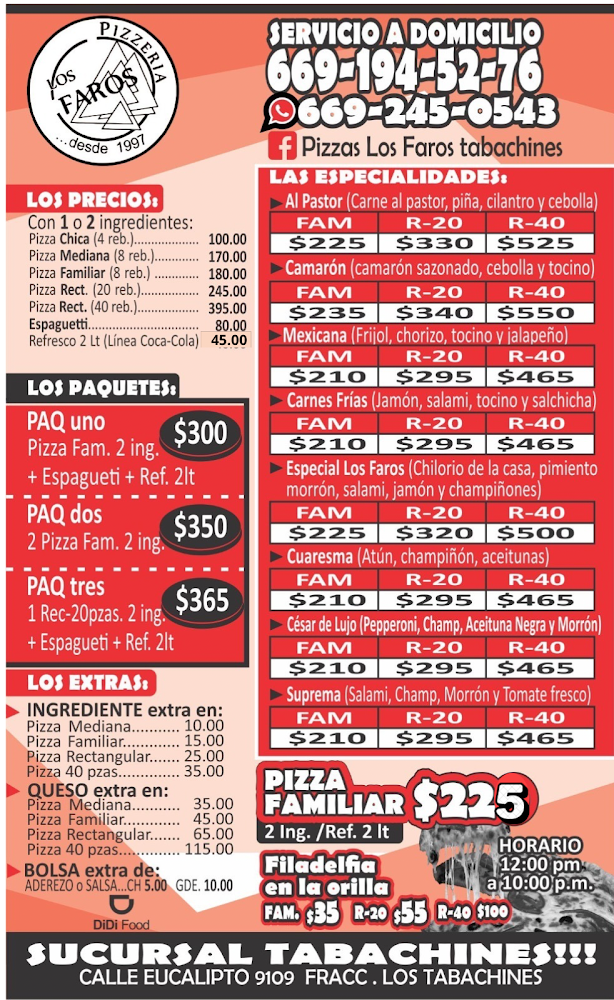 Pizzas Los Faros Tabachines