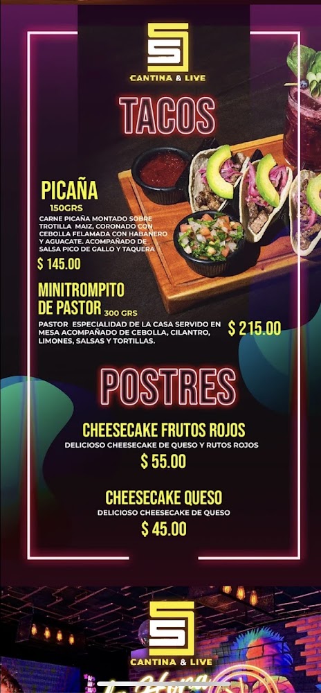 Cinco cinco cantina live